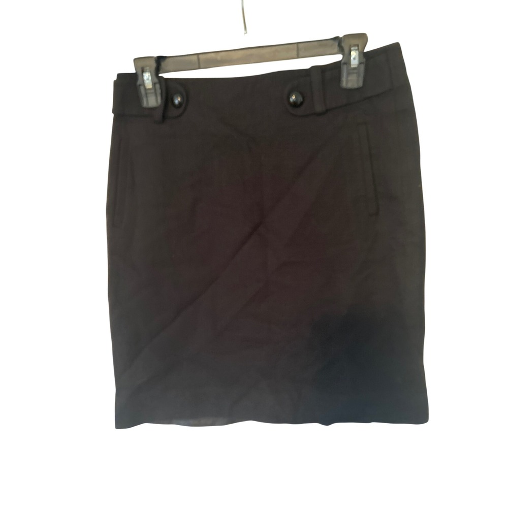 Banana Republic Women‎ Black Knee Length Pencil Skirt Size 4 lined cotton/wool